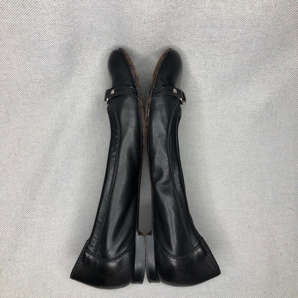 AGL Attilio Giusti Leombruni black cap toe leather ballet flats, size eu 41 - Picture 5 of 10